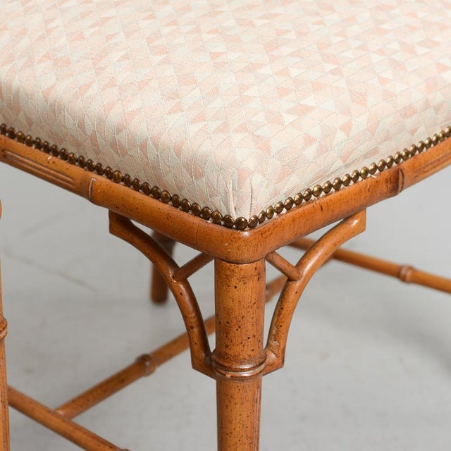 Vintage Faux Bamboo X-Back Dining Chairs, 1970s, Set of 2 For Sale - Image 6 of 9