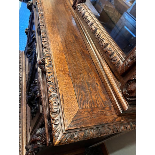 Antique French Normandy Solid Oak Hutch, Early 20th Century For Sale - Image 14 of 14