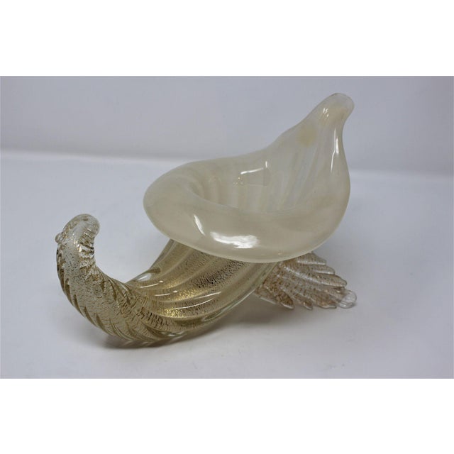 Traditional 1950s Murano Attributed Glass Cornucopia For Sale - Image 3 of 4