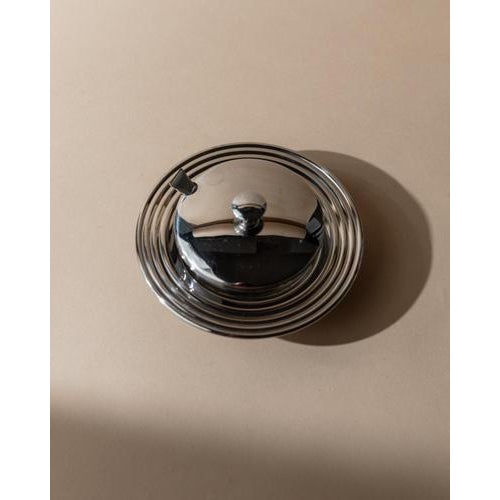 Vintage Glass and Stainless Steel Lidded Jar, 1970s For Sale - Image 4 of 11