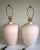 Sculpture Materials O'Keefe Style 1980's Calla Lily Hand Glazed Blush Pink Plaster Sculpted Table Lamps - A Pair For Sale - Image 7 of 9