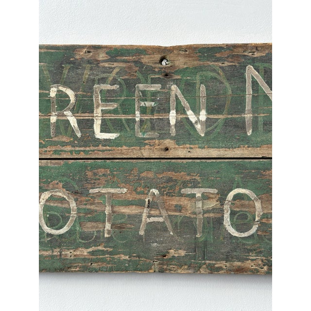 1930s Vintage Green Mt Potatoes Hand Painted Two-Board Sign, Circa 1930s For Sale - Image 5 of 11