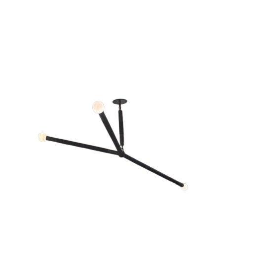 Apparatus Studio Large Arrow Fixture in Blackened Brass With Black Leather For Sale