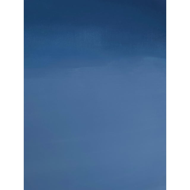Wood Mellow Blue Color Field Painting With Soft Dimensional Texture For Sale - Image 7 of 9