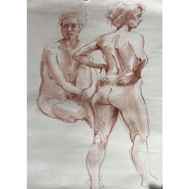 2010s Two Women (Contemporary Female Figurative Nude Drawing), Lue Isaac For Sale - Image 5 of 5