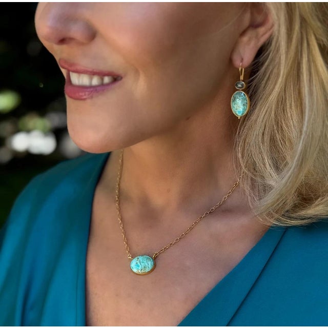 This petite necklace is made from fabulous new turquoise
