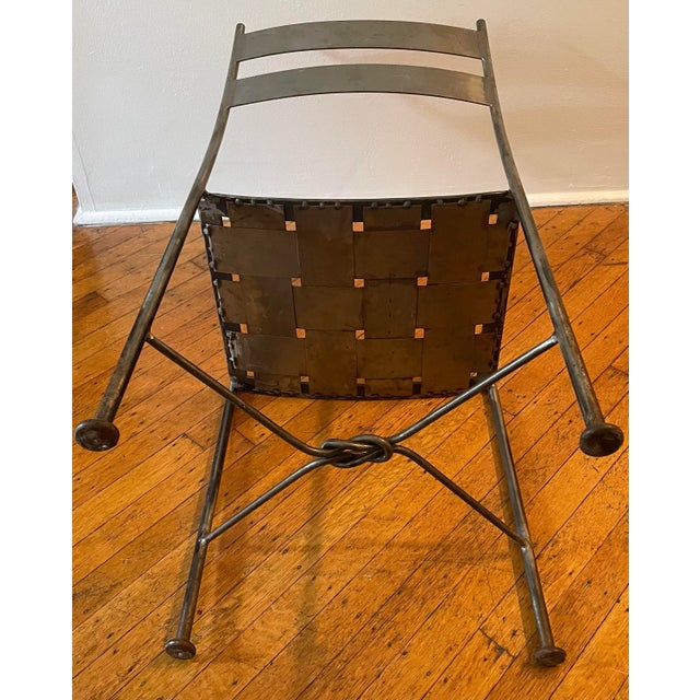 1960s Pair Artisan 1960s Iron Patio Chairs For Sale - Image 5 of 13