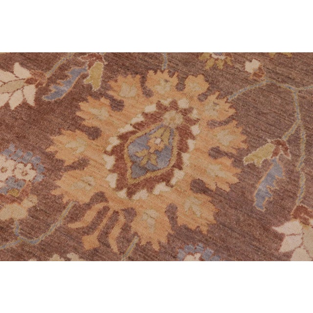 1990s Classic Ziegler Brown Beige Hand-Knotted Wool Rug - 9'3'' X 12'7'' For Sale - Image 5 of 8