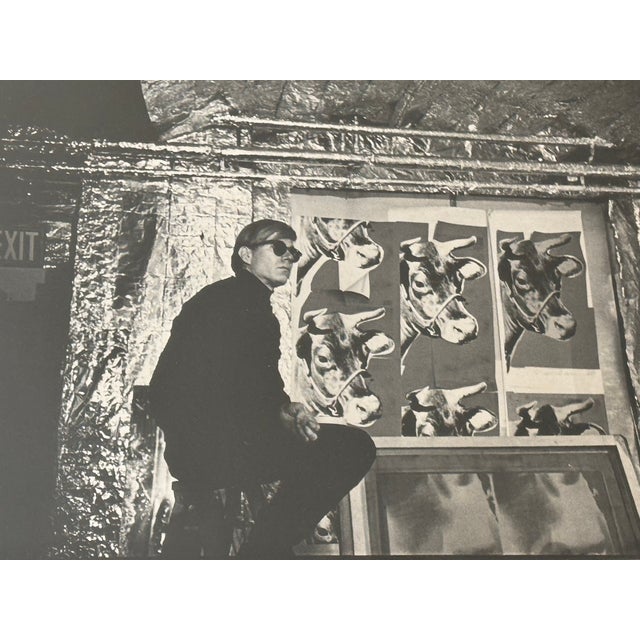 1960 Vintage Nat Finkelstein, “Andy Warhol's Factory – Warhol With Cow Print” Hand Signed and Numbered For Sale - Image 10 of 15
