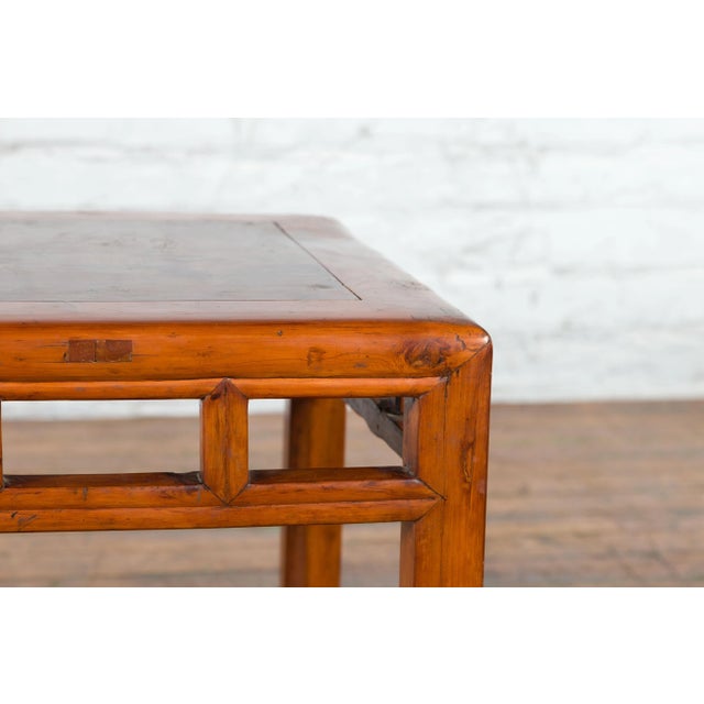 Vintage Chinese Elm Side Table with Burl Wood Top and Scrolling Carved Feet For Sale - Image 11 of 13