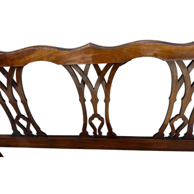 Chippendale Kindel Grand Rapids Oxford Chippendale Full Size Headboard - Solid Cherry Wood - Circa 1940s For Sale - Image 3 of 5