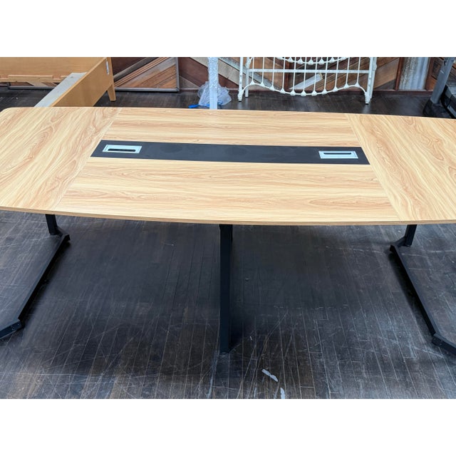 Tribesigns Modern Boat Shaped Rectangular Meeting Table For Sale In San Francisco - Image 6 of 12
