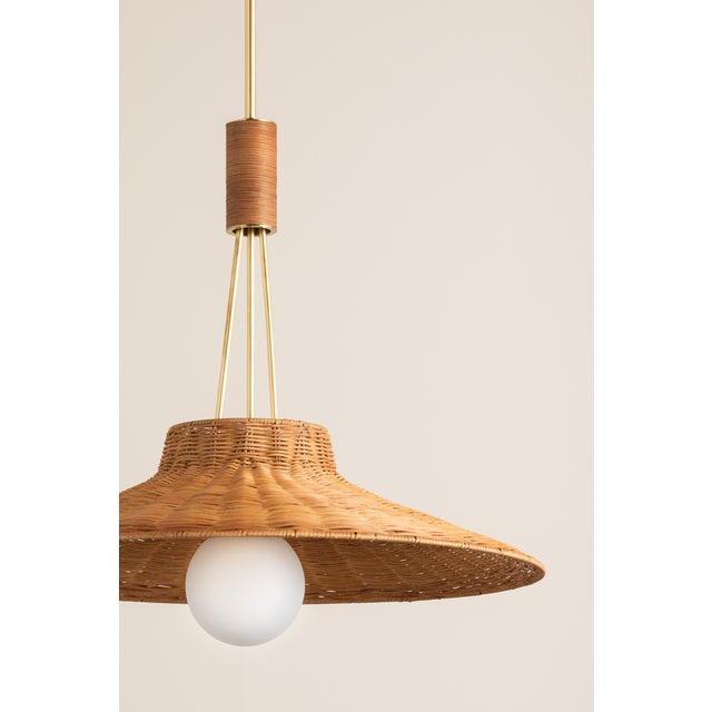 Metal Mitzi Laudine 24.5 in. 1 Light Pendant in Aged Brass Finish For Sale - Image 7 of 11