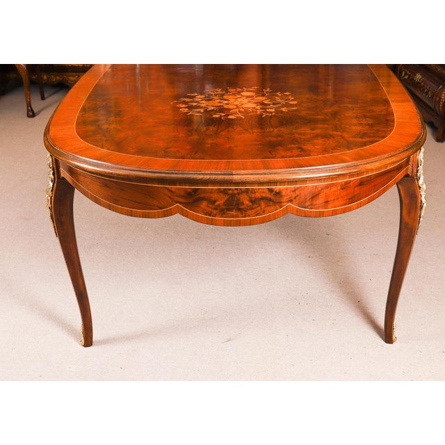 Antique French Louis Revival Dining Table and Chairs in Walnut, 1920s, Set of 13 For Sale - Image 15 of 18