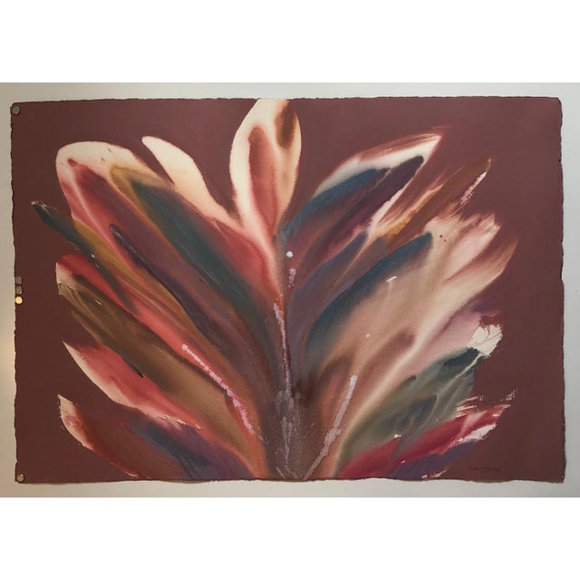 Brick Red Lamar Briggs, Modernist Abstract Expressionist Color Field Acrylic "April Dance Form" Painting, c.1980s For Sale - Image 8 of 10