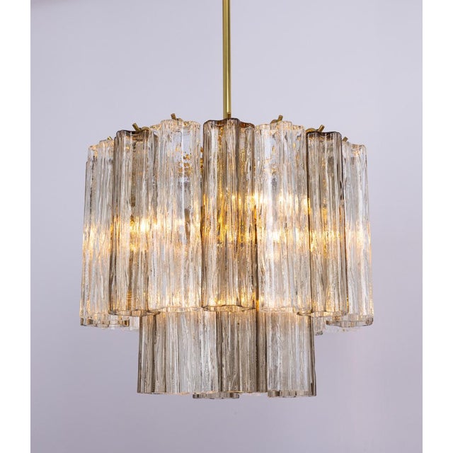Large Murano Glass Tronchi Chandelier by Venini for Kalmar, Austria, 1960s For Sale - Image 3 of 17