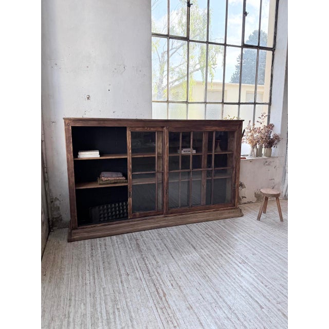 Black Workshop Cabinet with Glass Doors, 1950s For Sale - Image 8 of 18