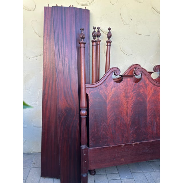 Antique DuncanPhyfe Mahogany Four-Poster Twin Bed Frame Set For Sale - Image 16 of 18