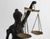 Late 20th Century Bronze Lady Justice Statue With Blindfold and Scales, Heavy, 15.25" Tall, Law Office Decor For Sale - Image 4 of 9