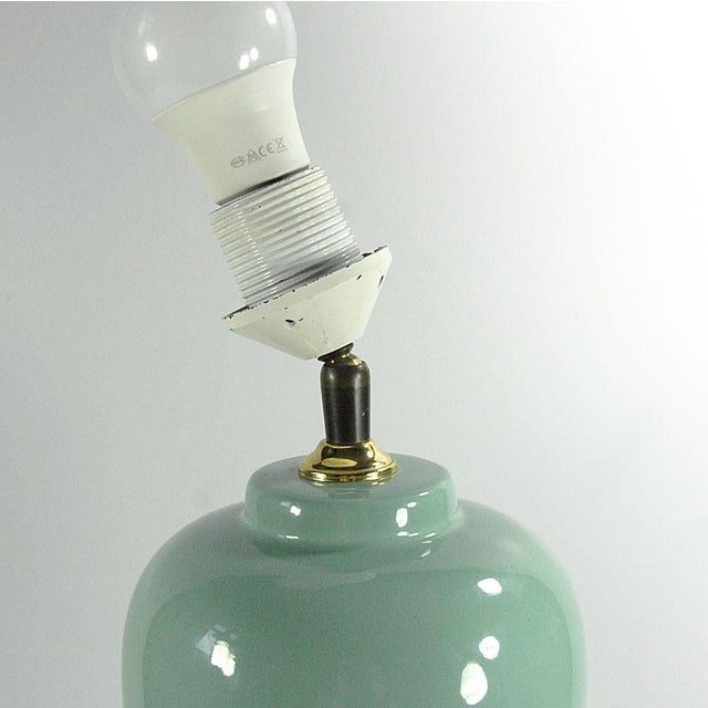 Ceramic Celadon Ceramic Table Lamp from Velsen Keramiek, 1980s For Sale - Image 7 of 11