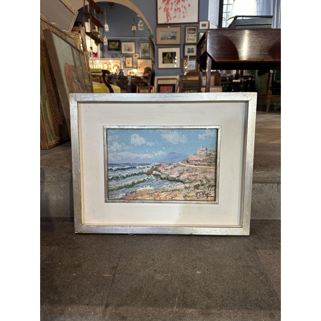 Di Fazio, Italian Naval Scene, 1950s, Oil on Cardboard For Sale - Image 8 of 8