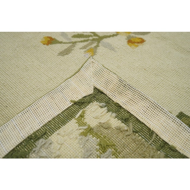 Green French Aubusson Design Rug 8'0" X 10'0". For Sale - Image 8 of 9