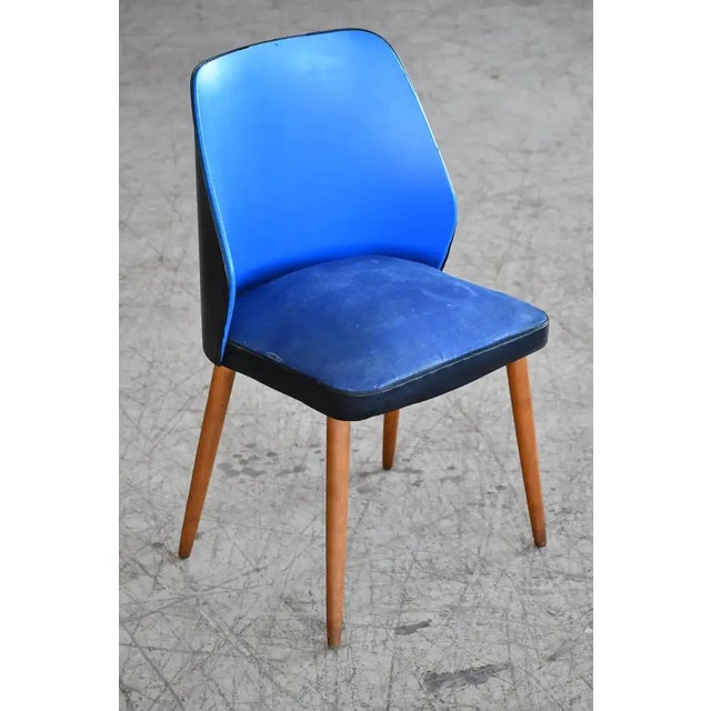 Blue Vintage Danish Modern Blue Accent Chair For Sale - Image 8 of 8