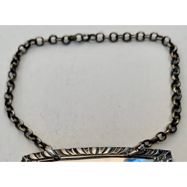 Georgian Sterling Wine Decanter Label “Mountain”-By Silversmith Margaret Binley, London C. 1770 For Sale - Image 4 of 7