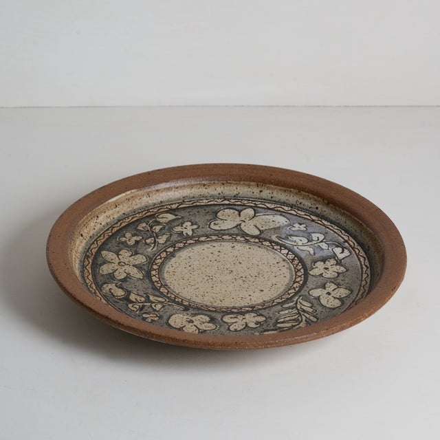 David Mischke Ceramic Floral Catch-All Plate For Sale - Image 4 of 5