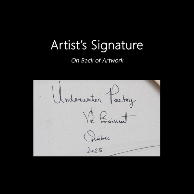 Underwater Poetry - Large Abstract Blue Tone Textural Acrylic Painting on Canvas Original Artwork by Ve Boisvert For Sale - Image 9 of 9