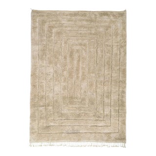 Concentric Frame Geometric Hand-Knotted Moroccan Wool Rug | 11'7" X 8'6" | One of a Kind For Sale