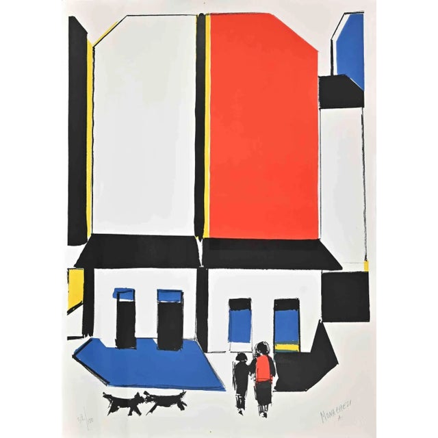 Blind Walls in Paris is a colored lithograph on paper realized by Sante Monachesi in 1975. Hand-signed on the lower right...