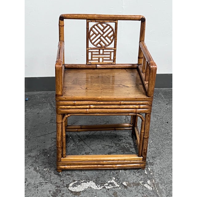 Design Plus Gallery presents an Antique Chinese Bamboo Chair, Circa 1880. This late 19th-century armchair showcases...