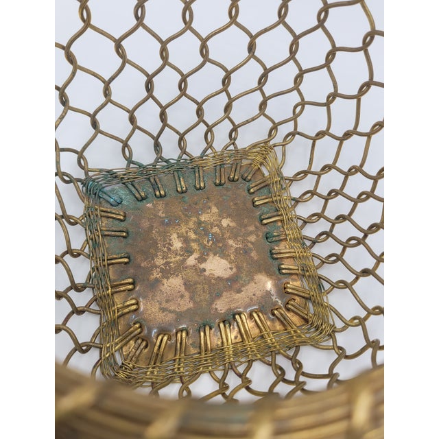 Mid 20th Century Mid 20th Century Indian Brass Wirework Swing-Handle Basket For Sale - Image 5 of 12