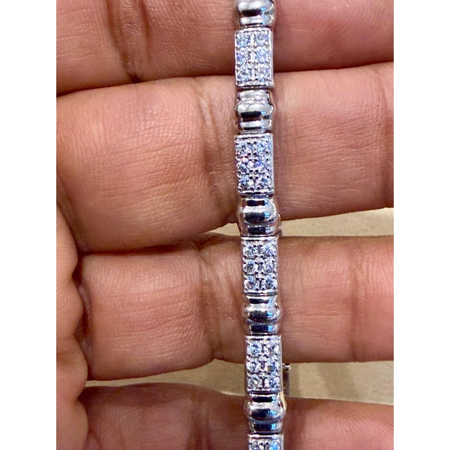 84 Round Diamond 3-4 Each Tennis Bracelet in 14 Karat Gold 7 " Long For Sale - Image 4 of 18