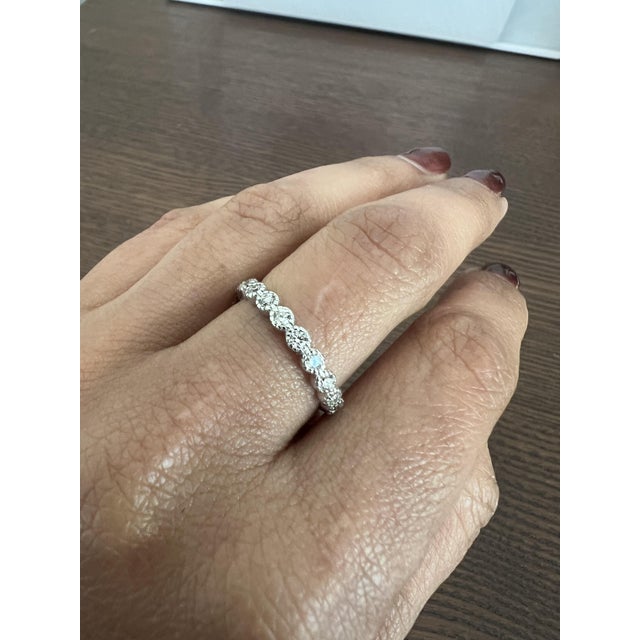 2020s 0.44 Carat Diamond 14 Karat White Gold Band For Sale - Image 5 of 6