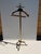 Italian brass and wood gentleman’s valet stand with cabriolet legs in the style of Maison Jansen