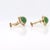 Pair of Vintage 14k Gold & Jade Cabochon Floral Screwback Earrings For Sale - Image 9 of 10