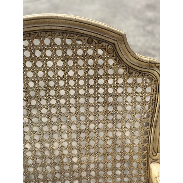 French Vintage Cane Back Florals Chairs, a Pair For Sale - Image 3 of 10