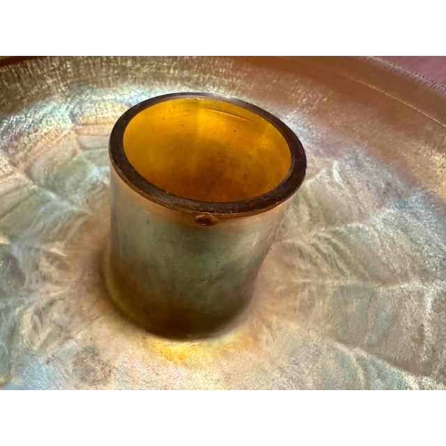 Louis C Tiffany Centerpiece 10.5” Favrile Glass Bowl W/Flower Frog Signed For Sale In New York - Image 6 of 12