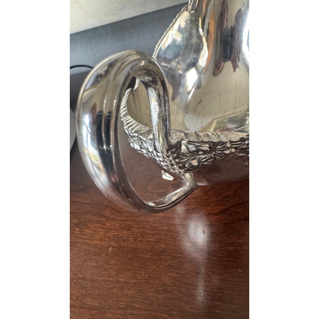 Metal Vintage Godinger Silver-Plated Ornate Gravy Boat For Sale - Image 7 of 10