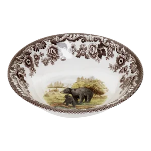 Spode Woodland American Wildlife Ascot Cereal Bowl 8", Black Bear