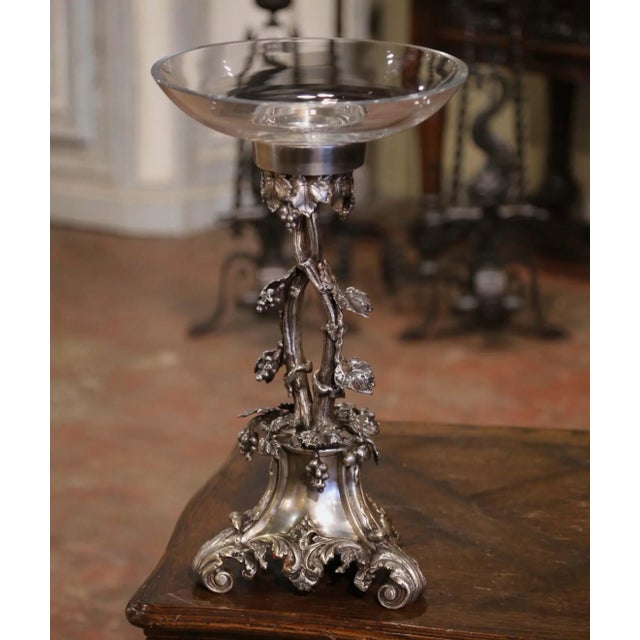 This elegant mid-century French Louis XV-style surtout de table, crafted circa 1950, makes a refined centerpiece for a...