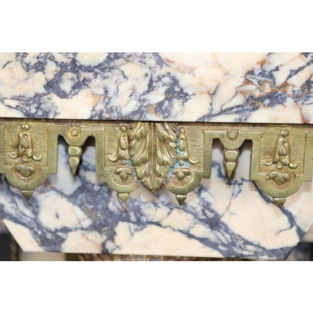 19th C French Regency Style Breche Violet Marble and Bronze Pedestal For Sale - Image 13 of 17