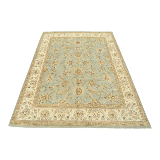 Ziegler Rug 8'1'' X 10' Blue Wool Hand-Knotted Oriental Carpet For Sale
