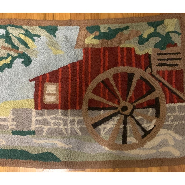 1930s 1930s, Handmade Antique American Hooked Rug 1.9' X 2.11' For Sale - Image 5 of 5