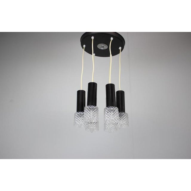 Mid-Century Modern Czechoslovak Glass 5-Light Pendant, 1970s For Sale - Image 4 of 16