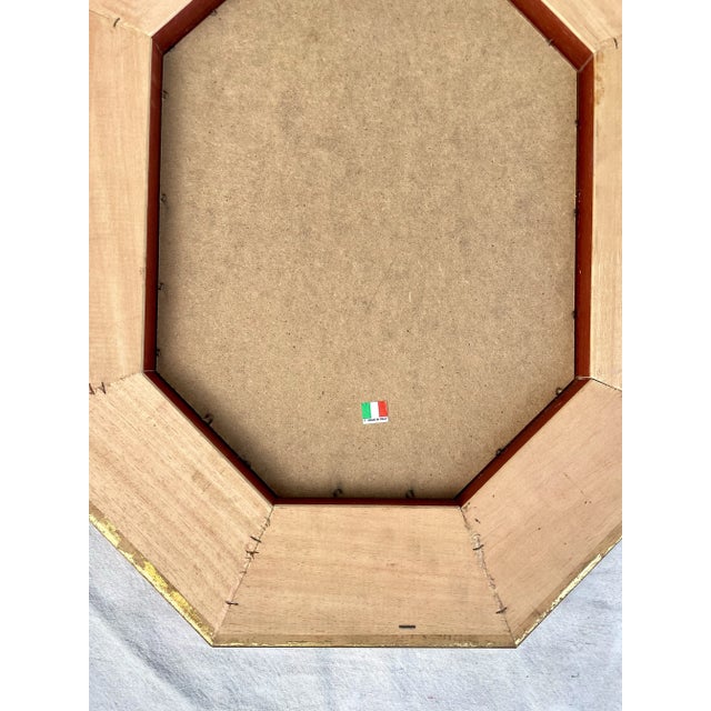 Italian Giltwood Octagonal Lotus Flower and Lily Pad Wall Mirror For Sale - Image 10 of 10