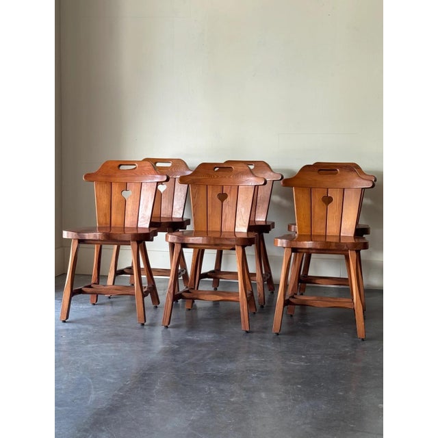 Set of six solid pine chairs purchased from their original owner, made in 1971 in Denmark and imported to the US. 19”W x...