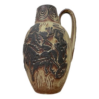 Vintage West German Vase with Horse Decor from Scheurich, 1970s For Sale